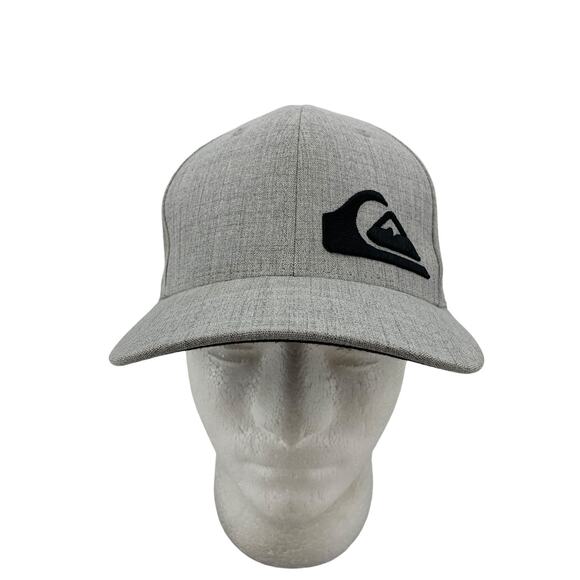 Quiksilver Hat Mens S/M Small/Medium Gray Final ZD Flex Fit Stretch Big Logo Cap - Picture 1 of 13